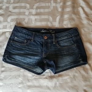American Eagle Dark Blue Denim Stretchy Shorts